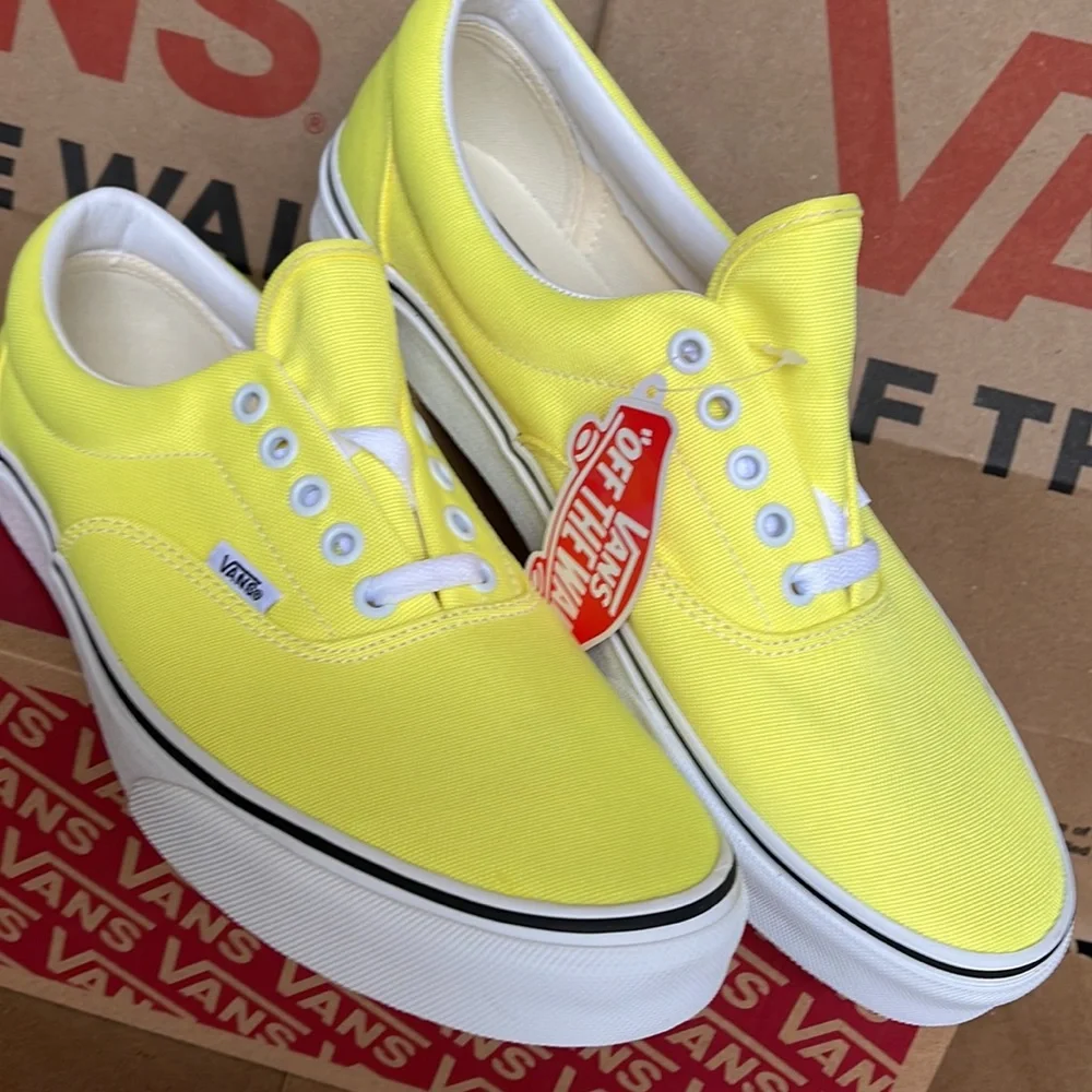 Vans Era Neon Lemon Tonic/True White sneakers WMNS - Picture 1 of 16